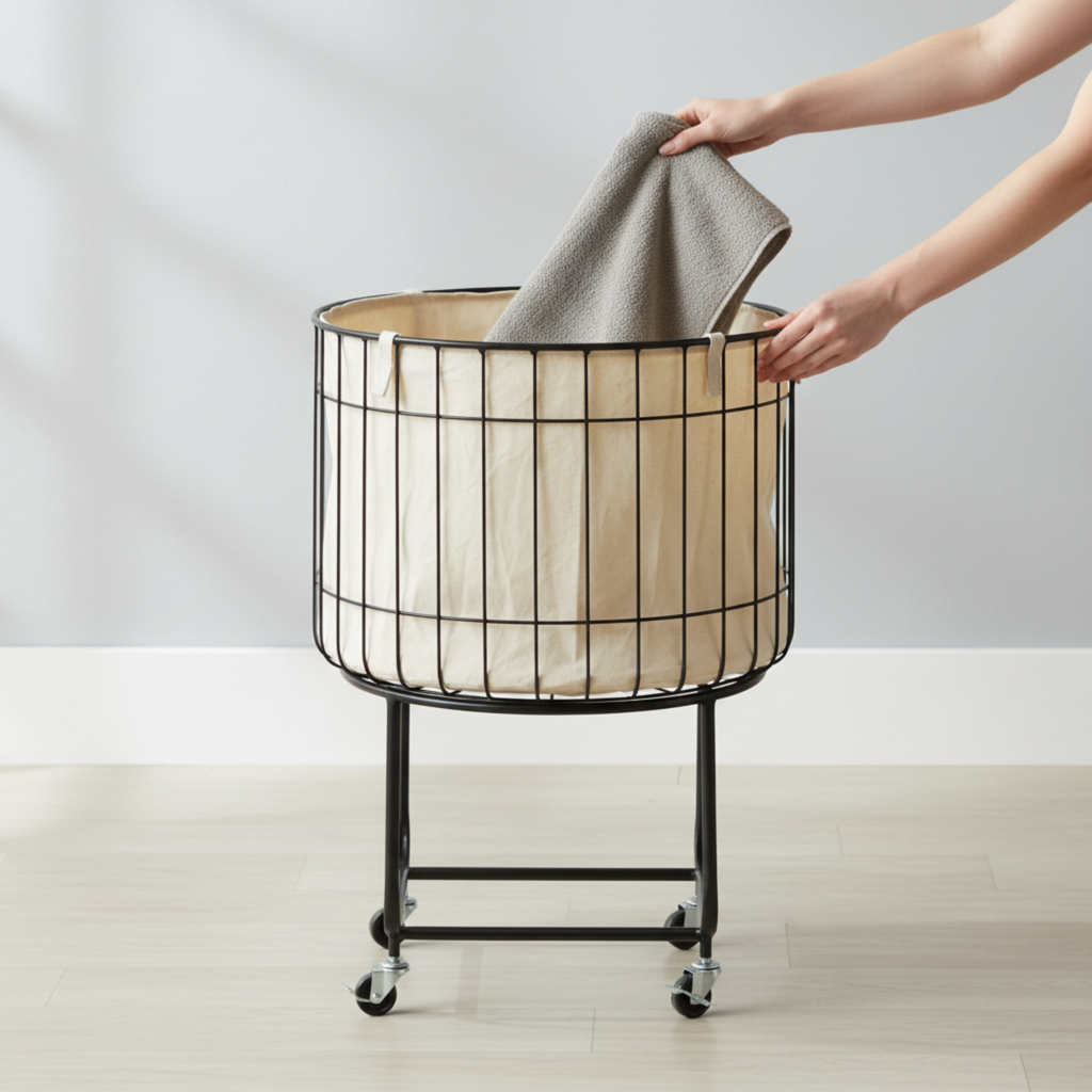 Basket Storage Cart with Wheels