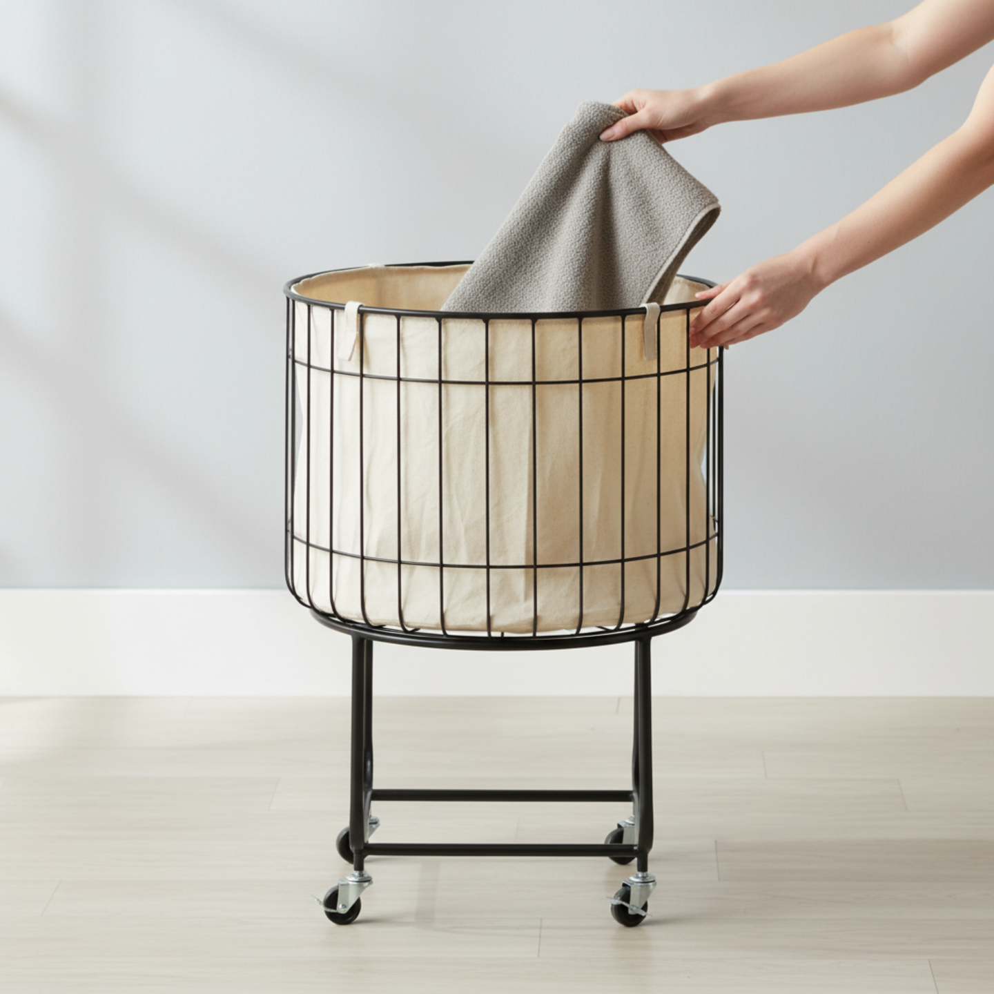 Basket Storage Cart with Wheels