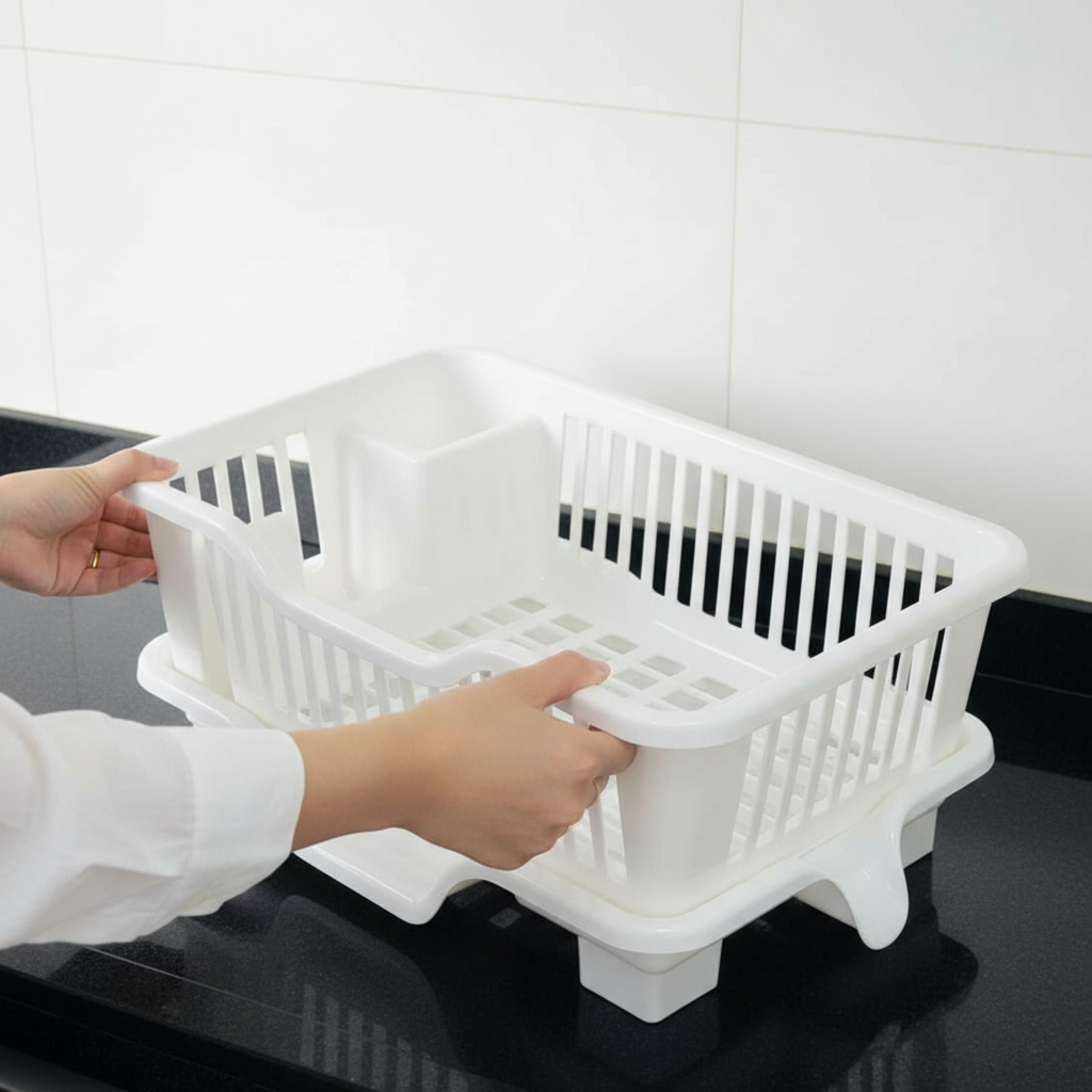 Dish Drying Rack with Drain Spout