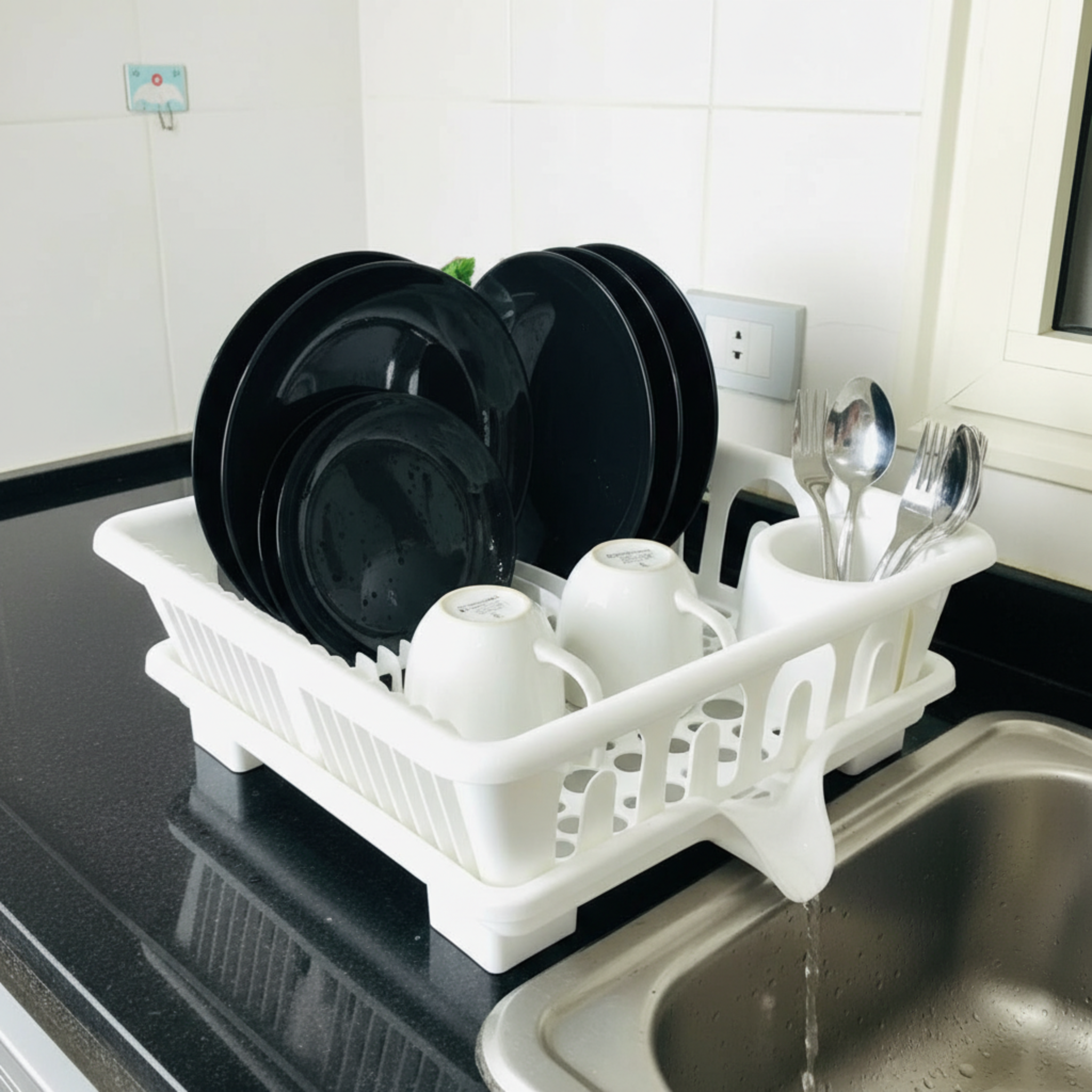 Dish Drying Rack with Drain Spout
