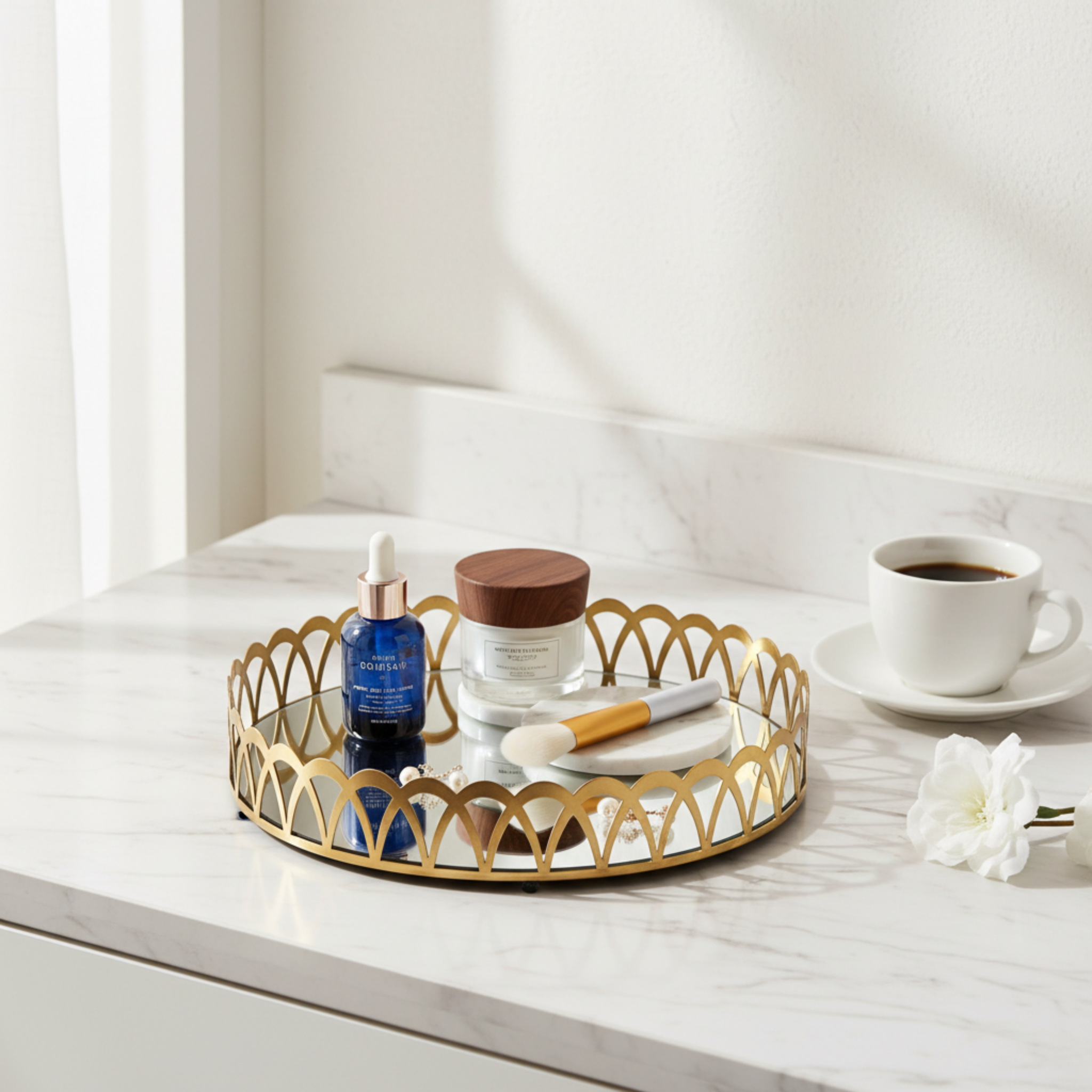 Circular Mirror Tray