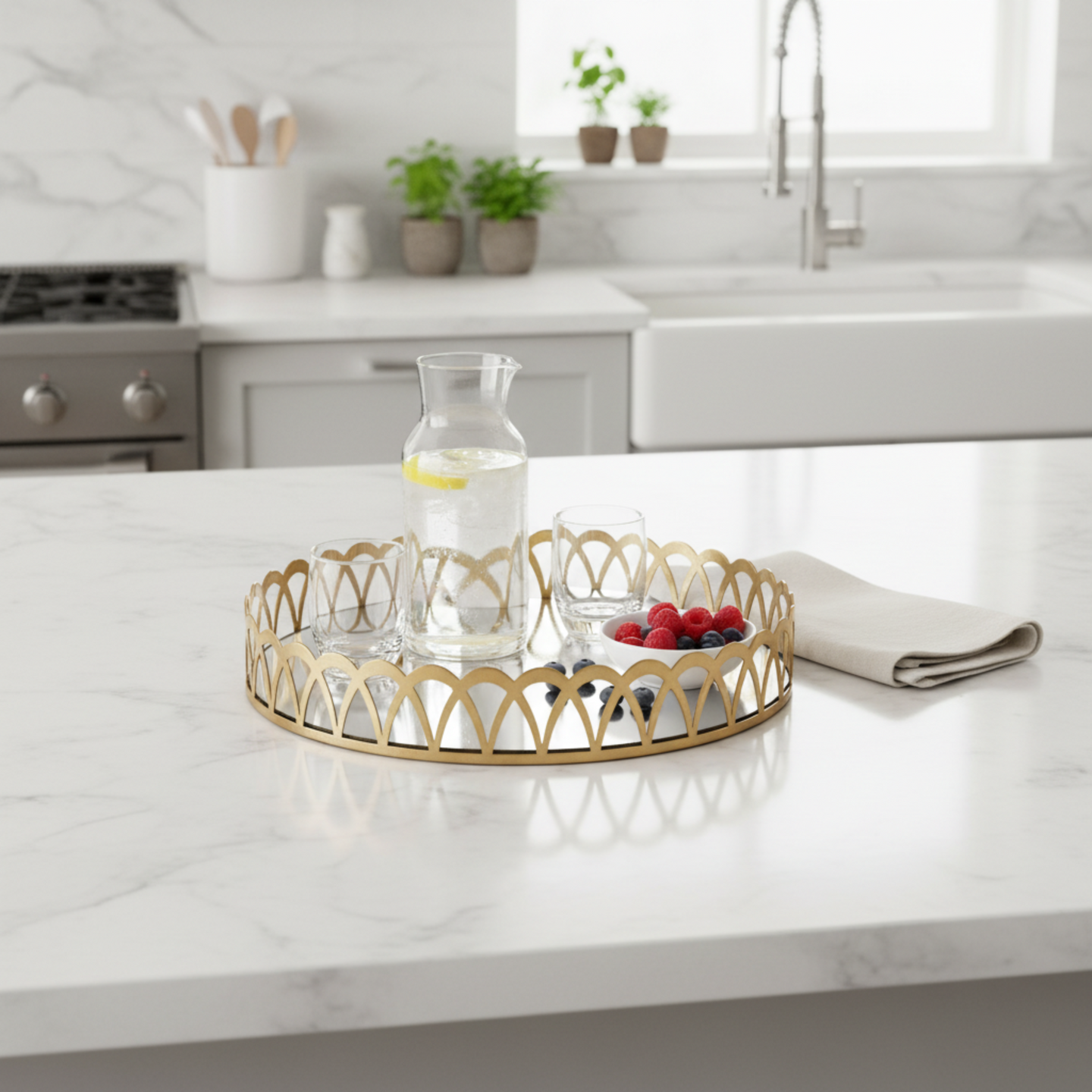 Circular Mirror Tray