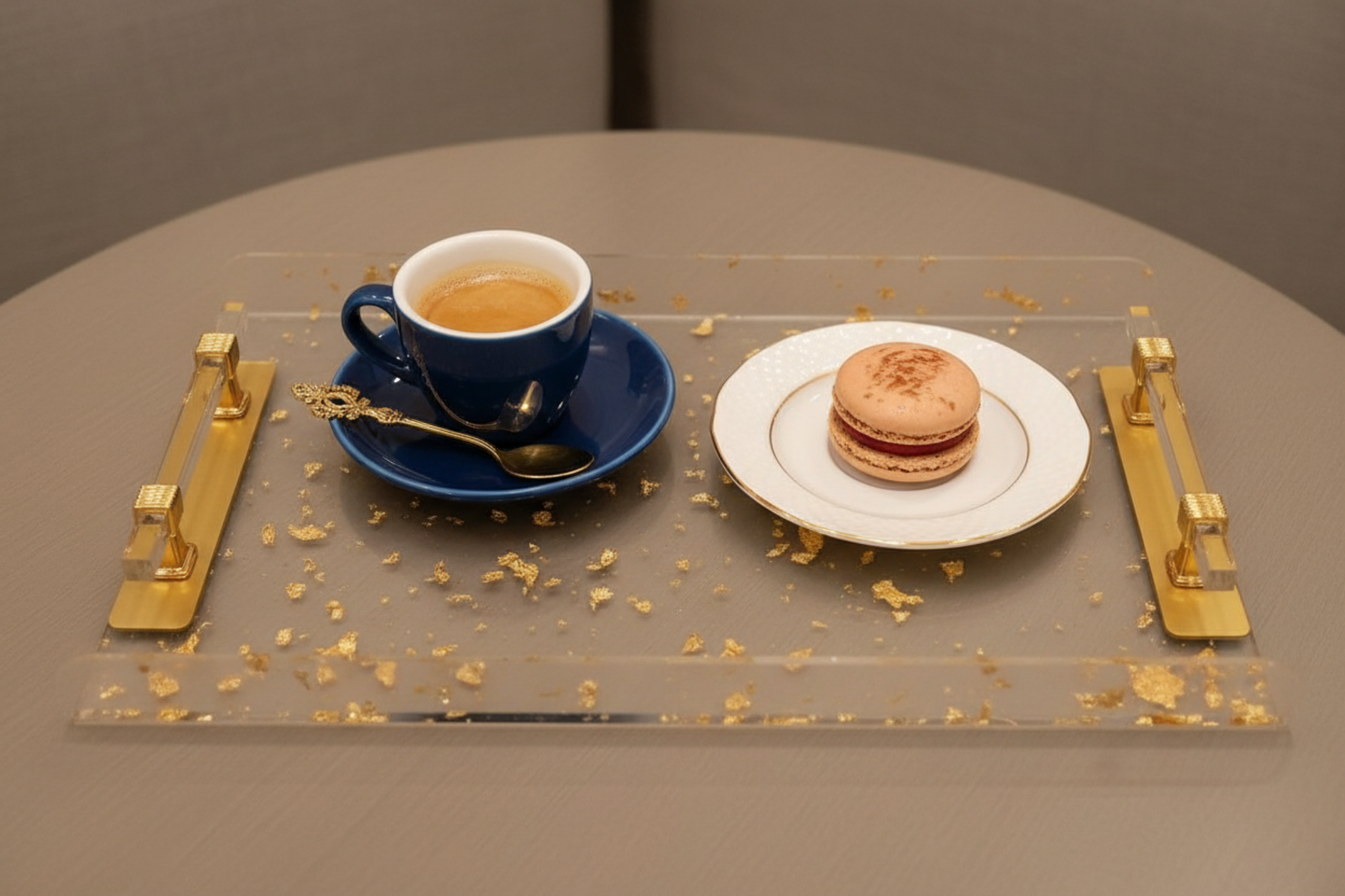 Golden Tray Set - 2 Pcs