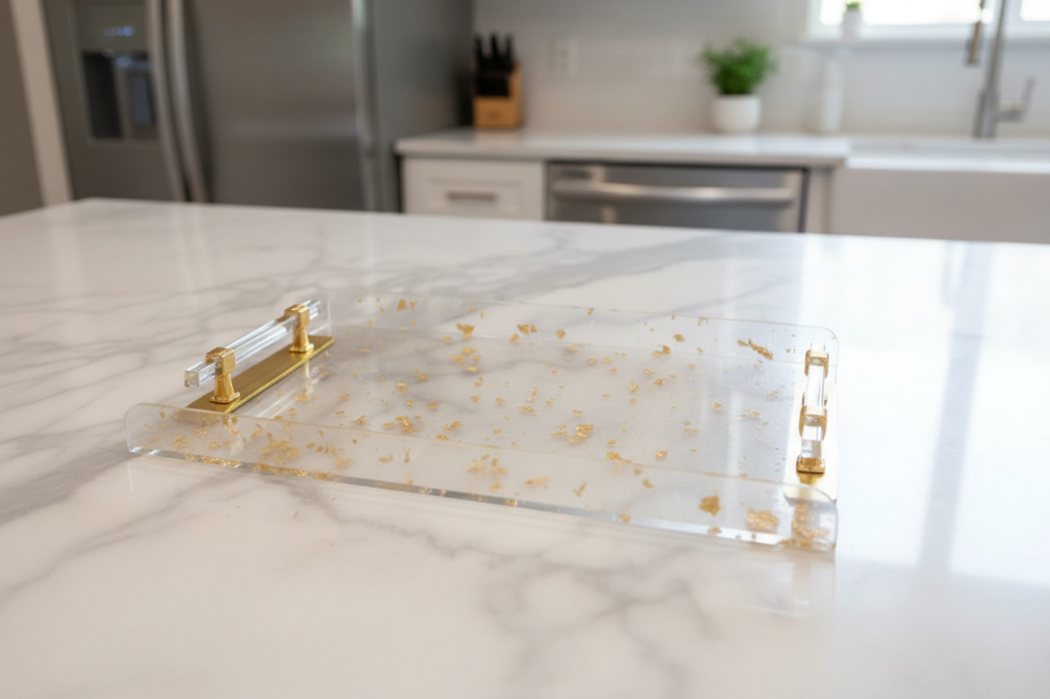 Golden Tray Set - 2 Pcs