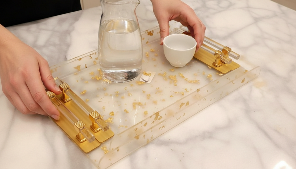 Golden Tray Set - 2 Pcs