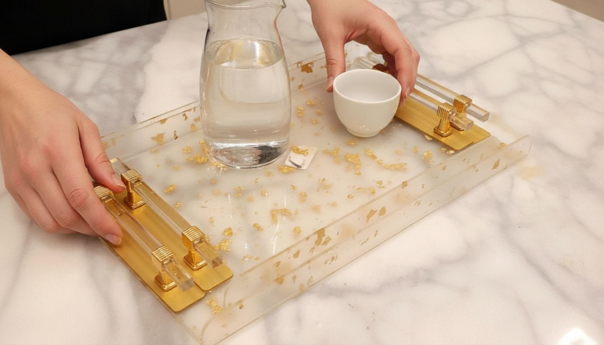 Golden Tray Set - 2 Pcs
