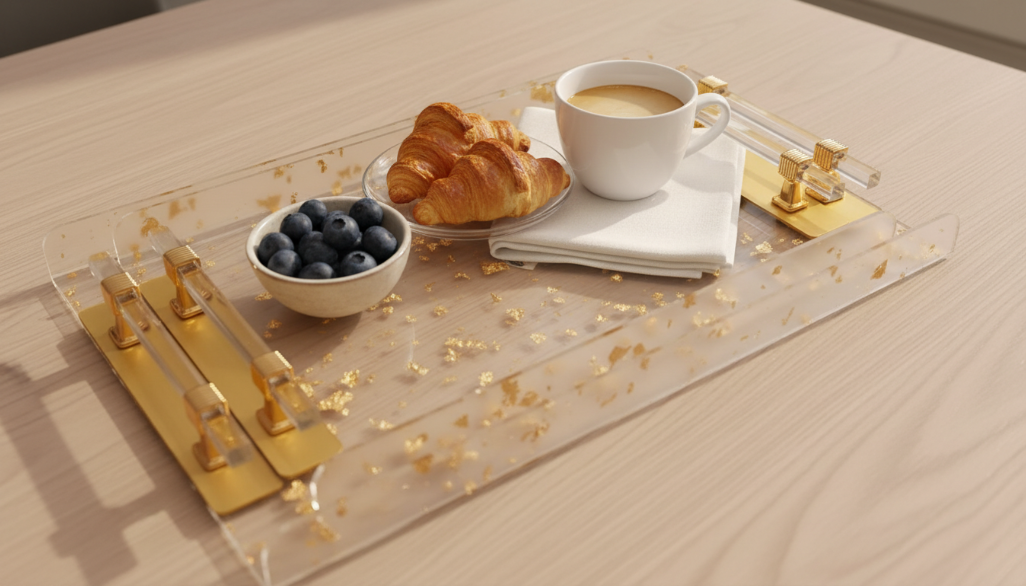 Golden Tray Set - 2 Pcs