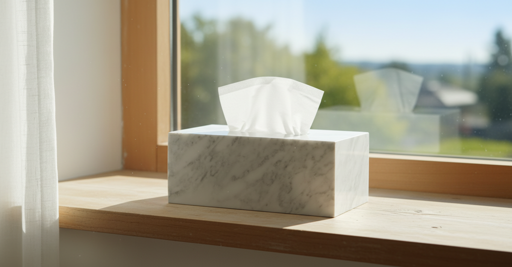 Marble Rectangular Tissue Box