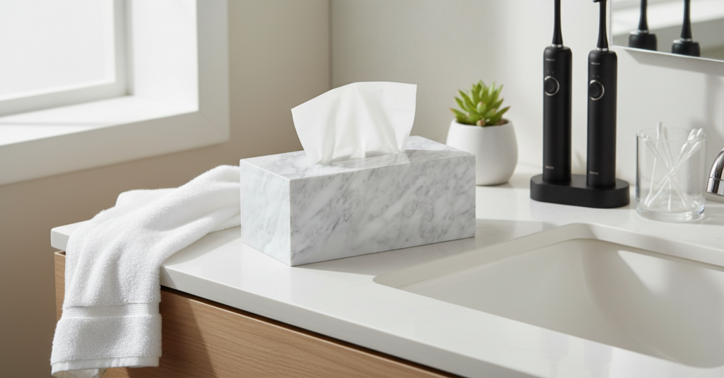 Marble Rectangular Tissue Box