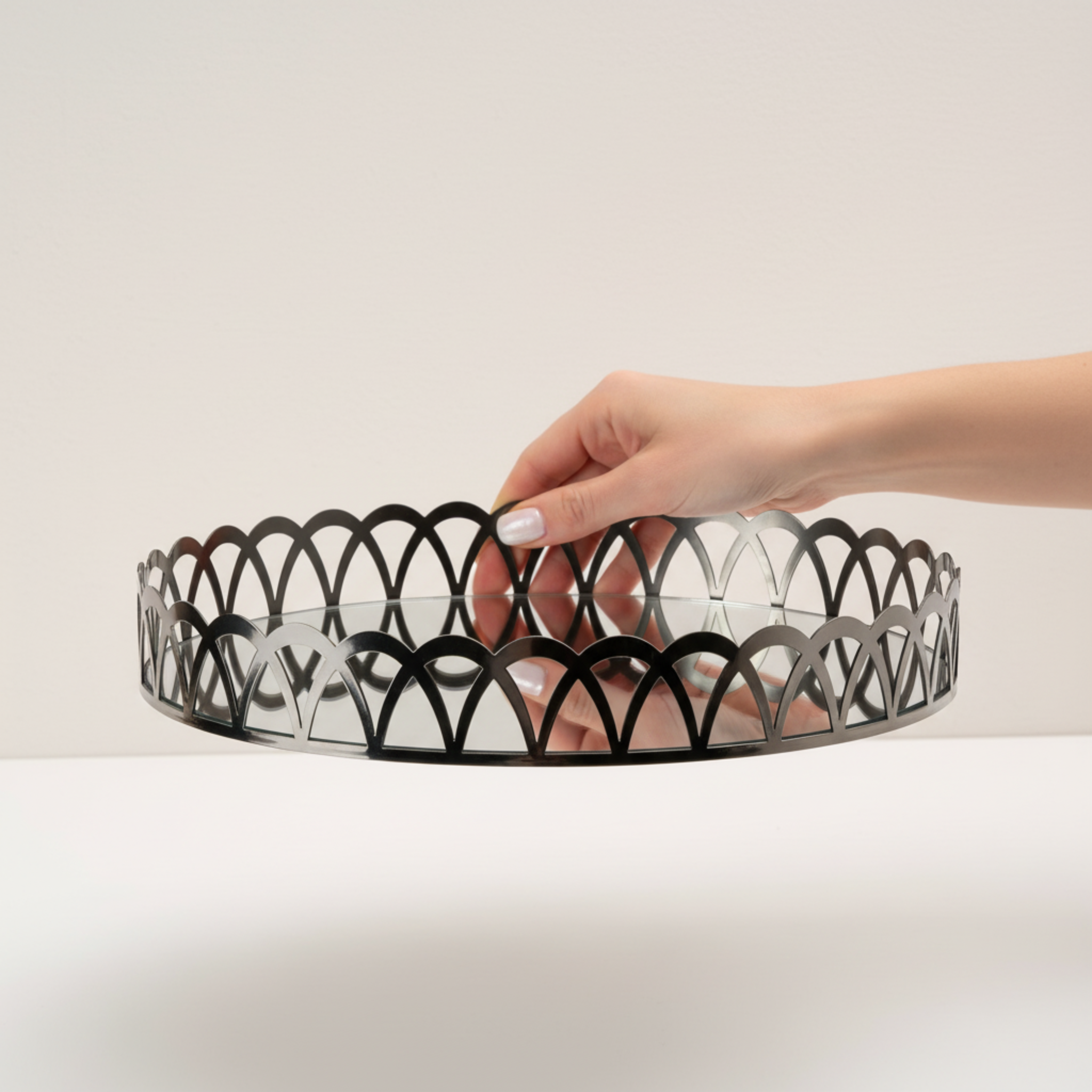 Circular Mirror Tray