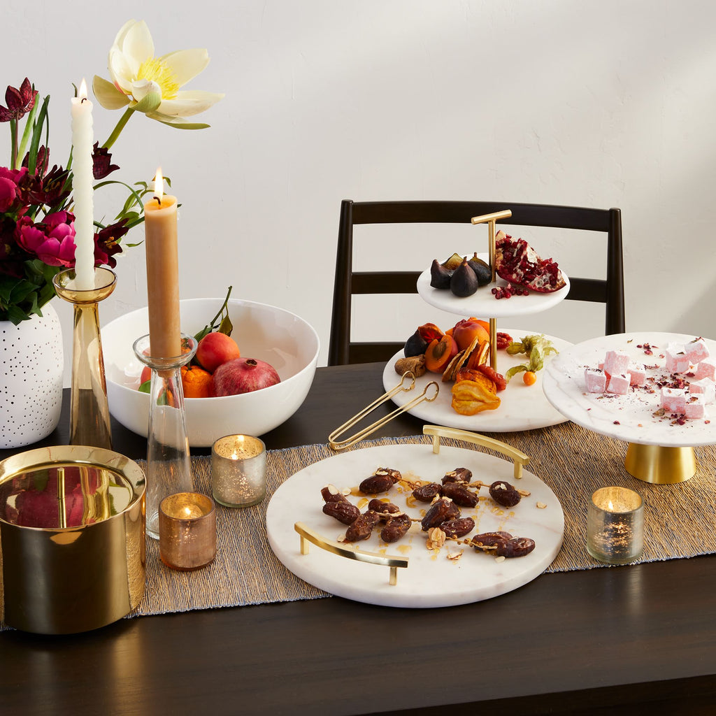 Marble Brass 2-Tier Cake Stand
