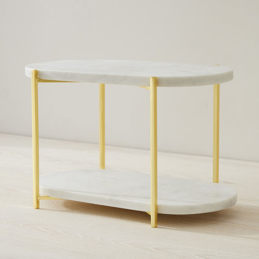 Marble Brass 2-Tier Stand