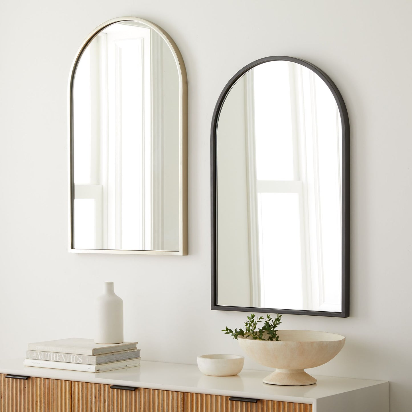 Metal Frame Arched Wall Mirror