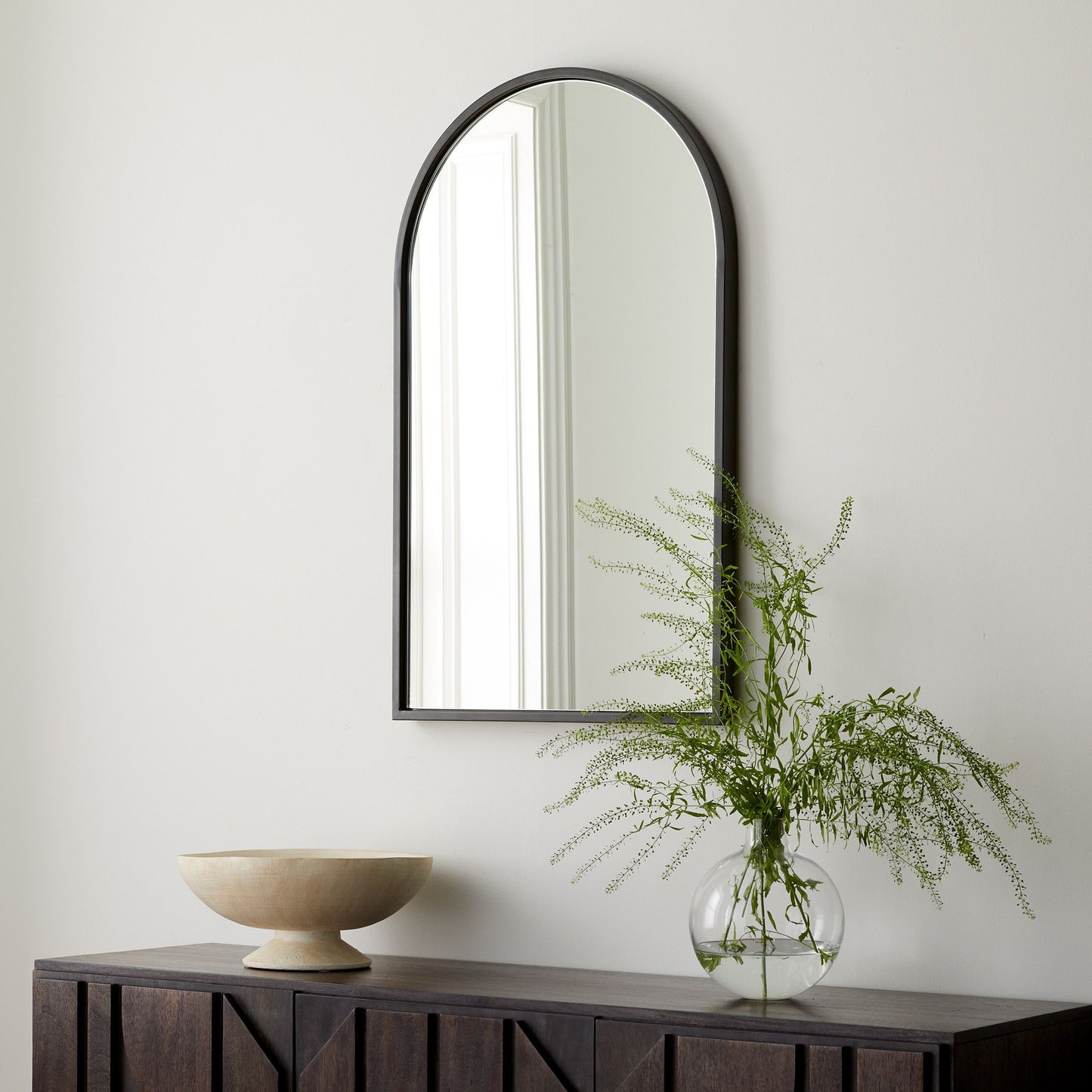 Metal Frame Arched Wall Mirror